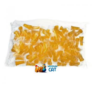 Одноразовые мундштуки для кальяна пластиковые Оранжевые 100 шт.